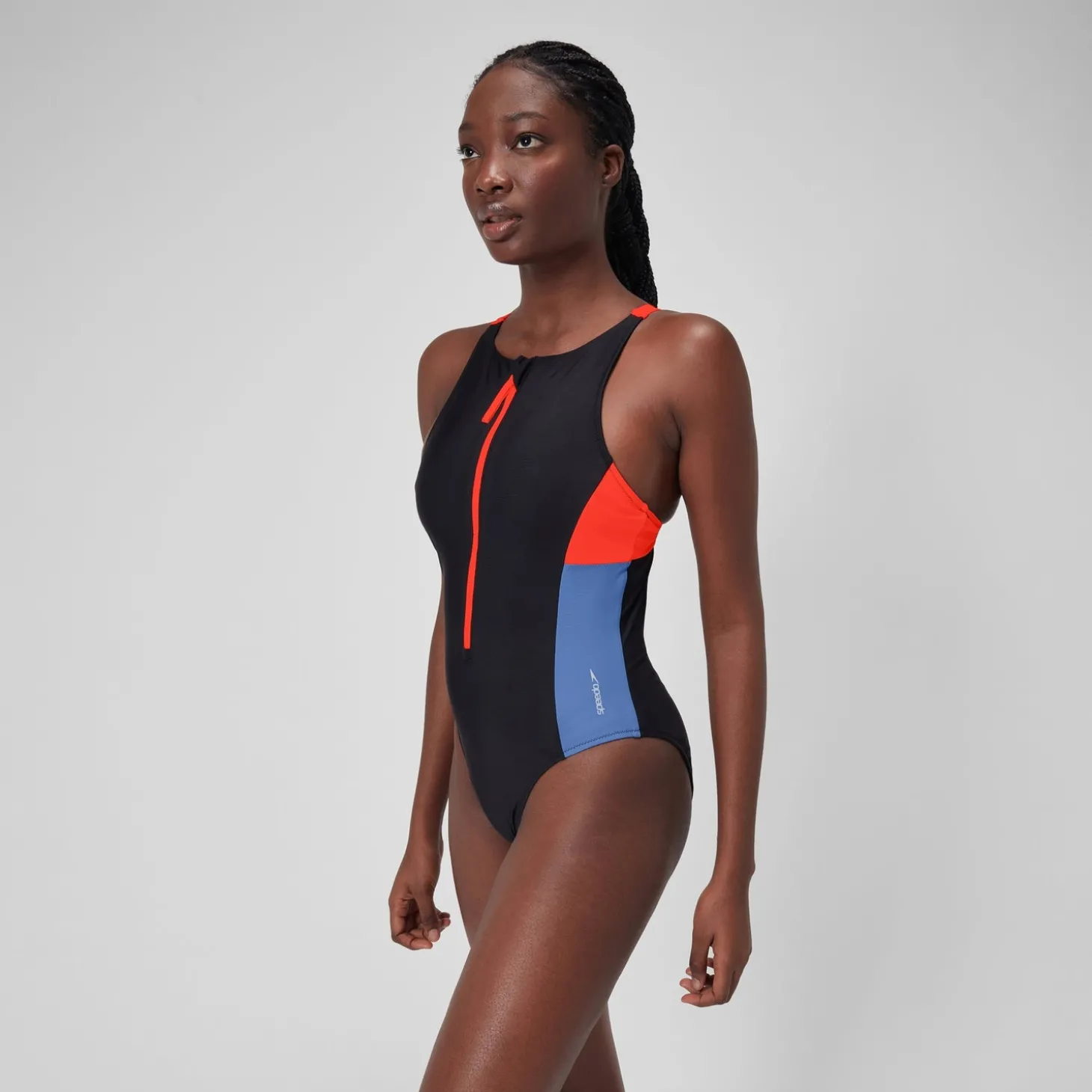 1 pièce color-block zippé pour Femmes Dragon Fire