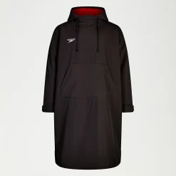 Poncho à manches longues pour adulte noir/rouge