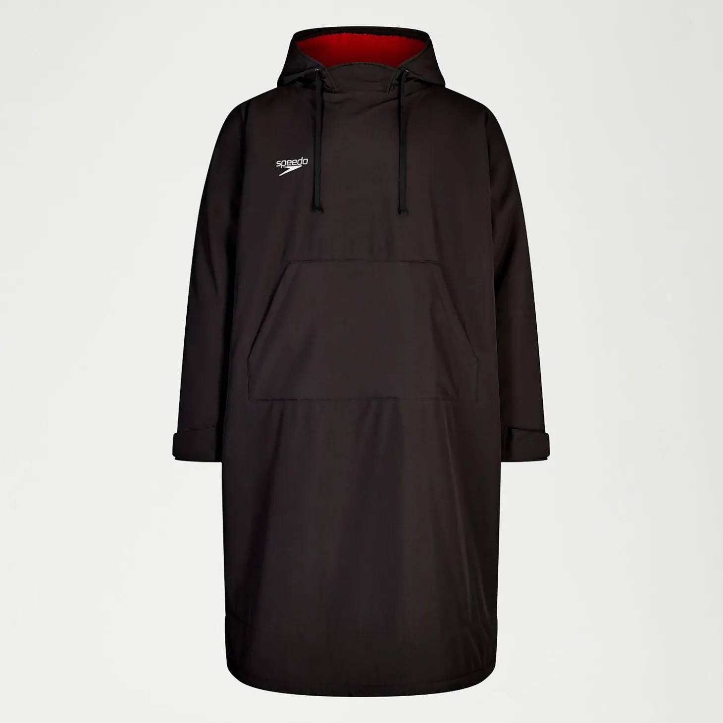 Poncho à manches longues pour adulte noir/rouge