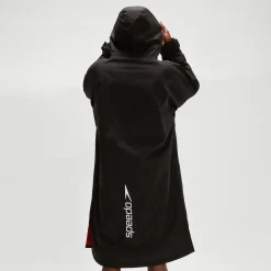 Poncho à manches longues pour adulte noir/rouge
