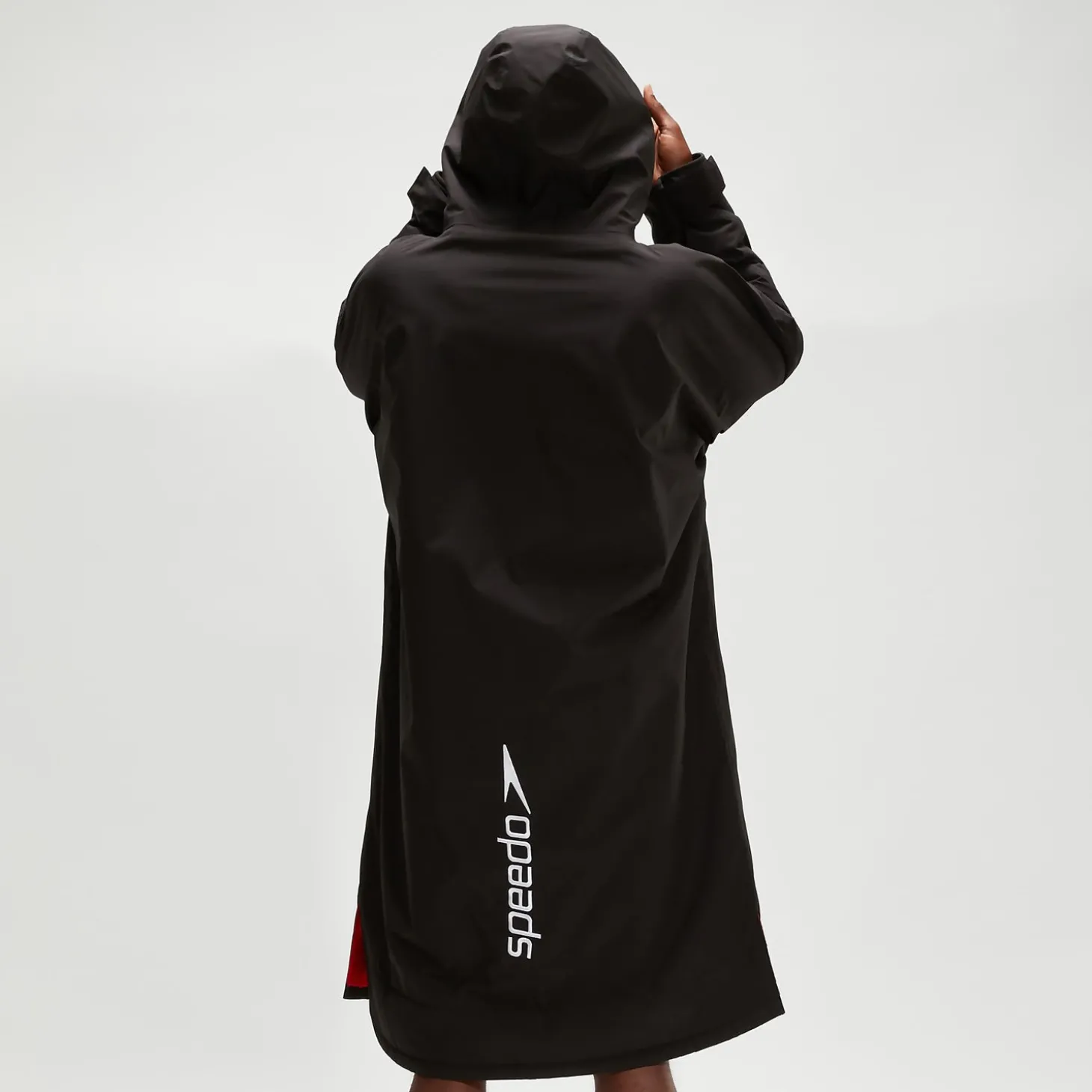 Poncho à manches longues pour adulte noir/rouge