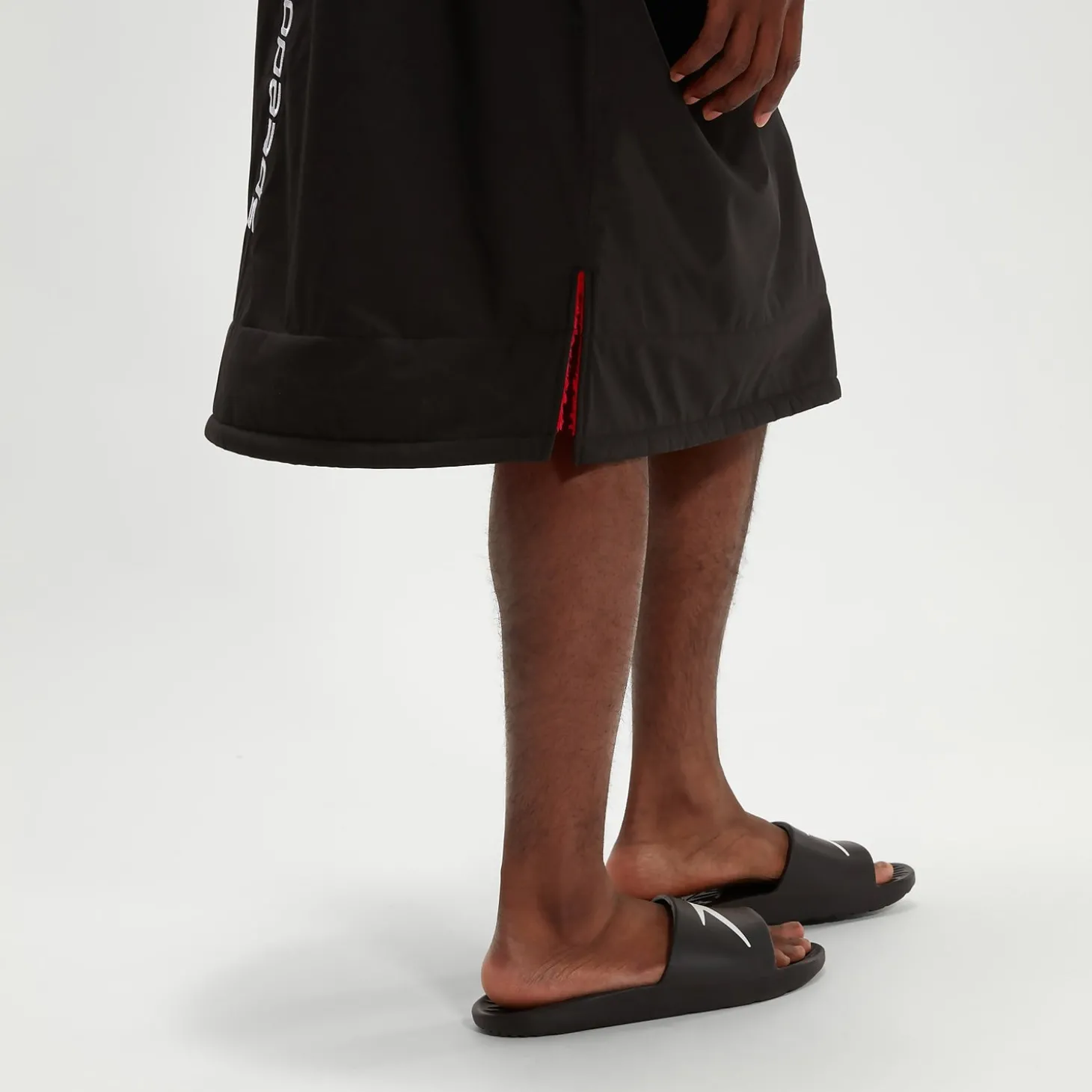 Poncho à manches longues pour adulte noir/rouge