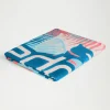 Serviette de plage imprimée rose/corail