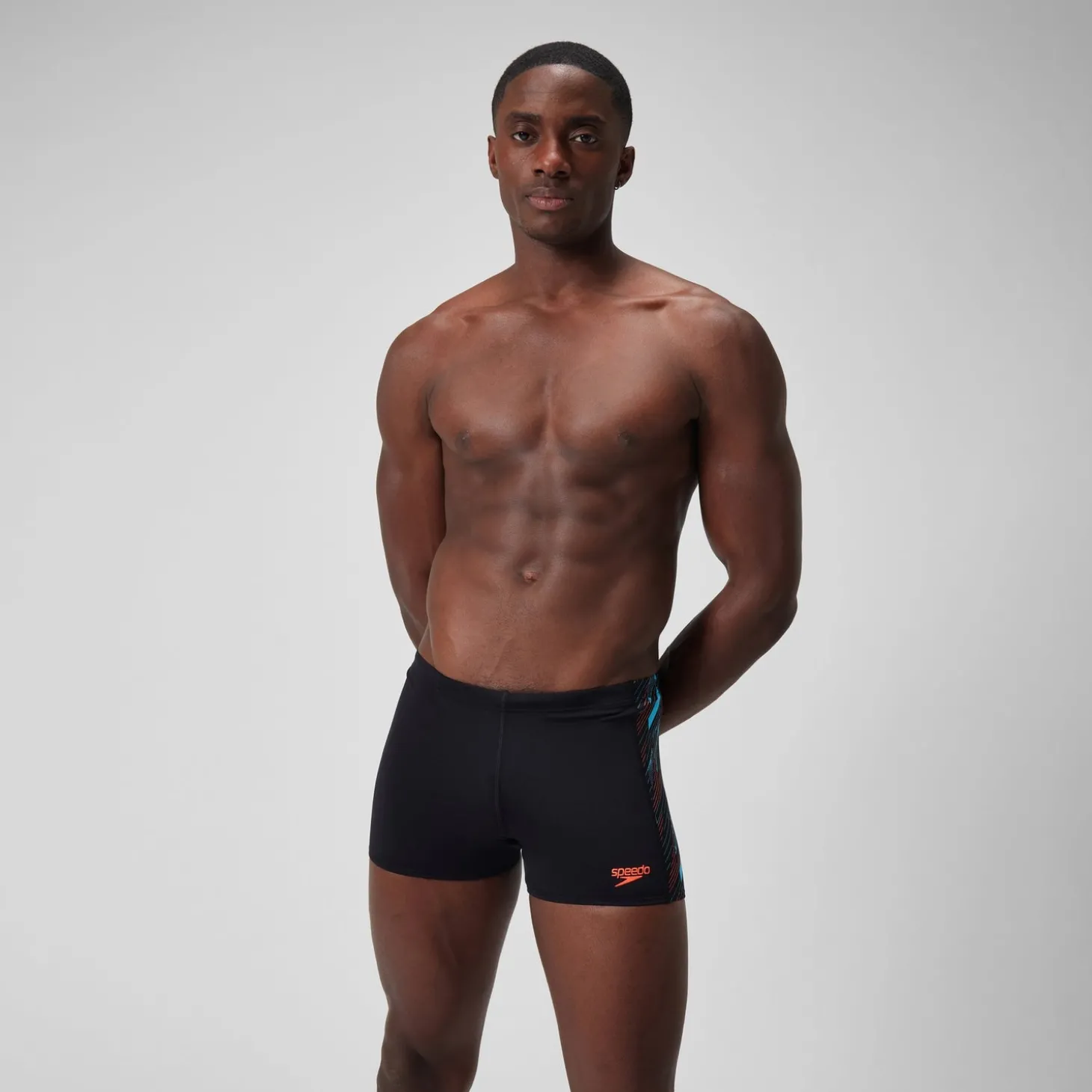 Short de bain Aquashort HyperBoom à empiècement pour Hommes Noir/Bleu picton/Rouge sirène