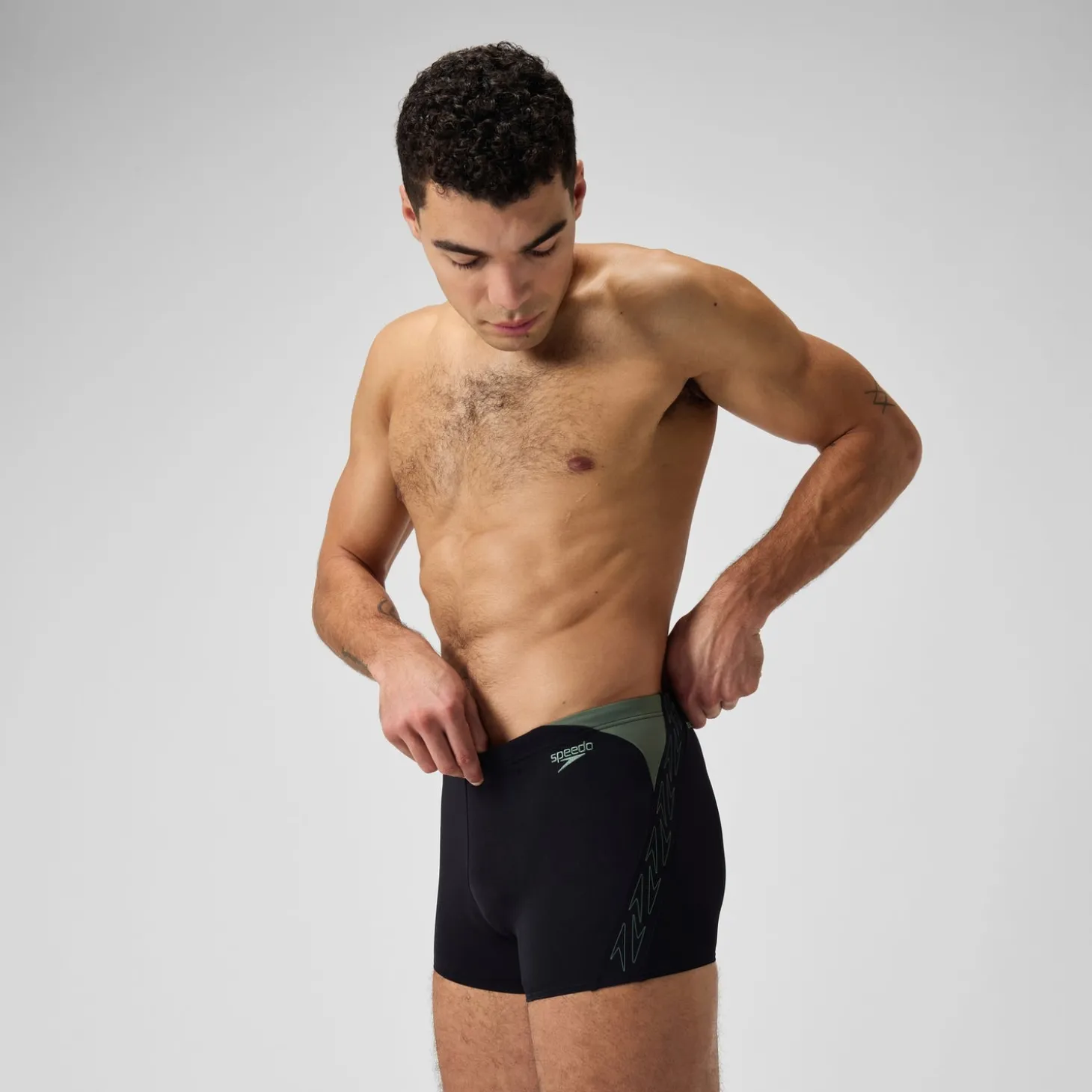 Short de bain Aquashort Hyperboom Splice pour Hommes Noir/Vert campagne