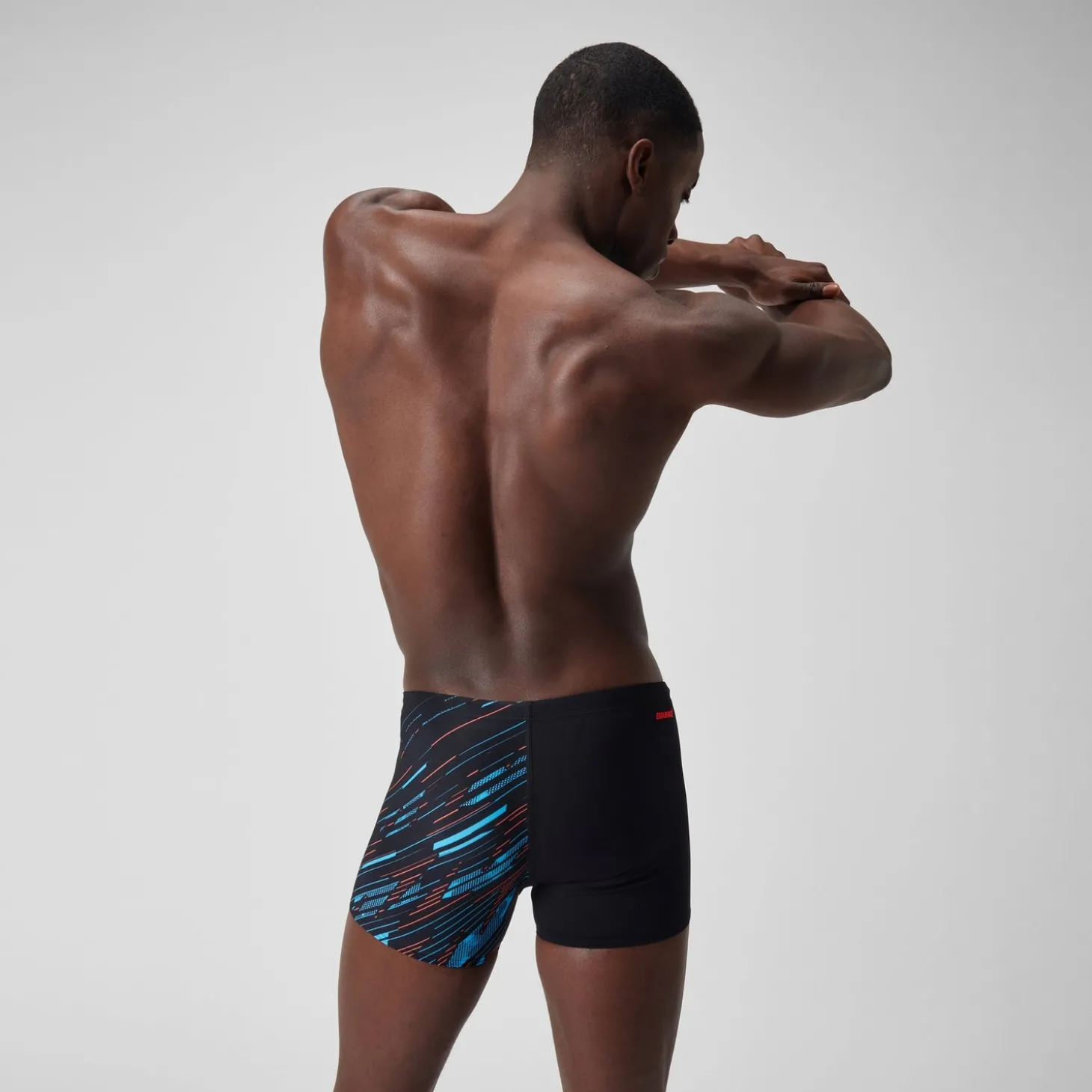 Short de bain Aquashort Hyperboom coupe en V pour Hommes Noir/Bleu picton/Rouge sirène