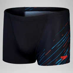 Short de bain Aquashort Hyperboom coupe en V pour Hommes Noir/Bleu picton/Rouge sirène