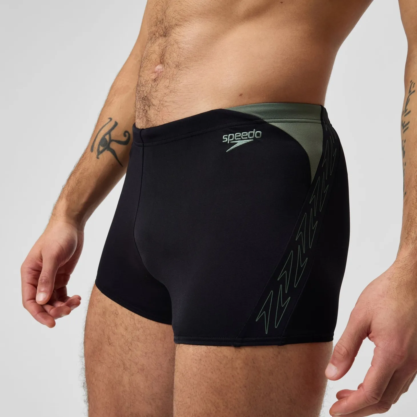 Short de bain Aquashort Hyperboom Splice pour Hommes Noir/Vert campagne