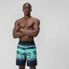 Short de bain Bondi imprimé 50 cm, hommes, noir