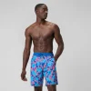 Short de bain Bondi imprimé 50 cm, hommes, bleu/rose