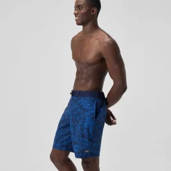 Short de bain Bondi imprimé 50 cm, hommes, bleu marine