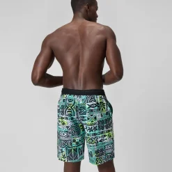 Short de bain Bondi imprimé 50 cm, hommes, noir/blanc