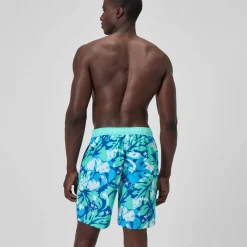 Short de bain Bondi imprimé 50 cm, hommes, turquoise/bleu