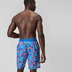 Short de bain Bondi imprimé 50 cm, hommes, bleu/rose