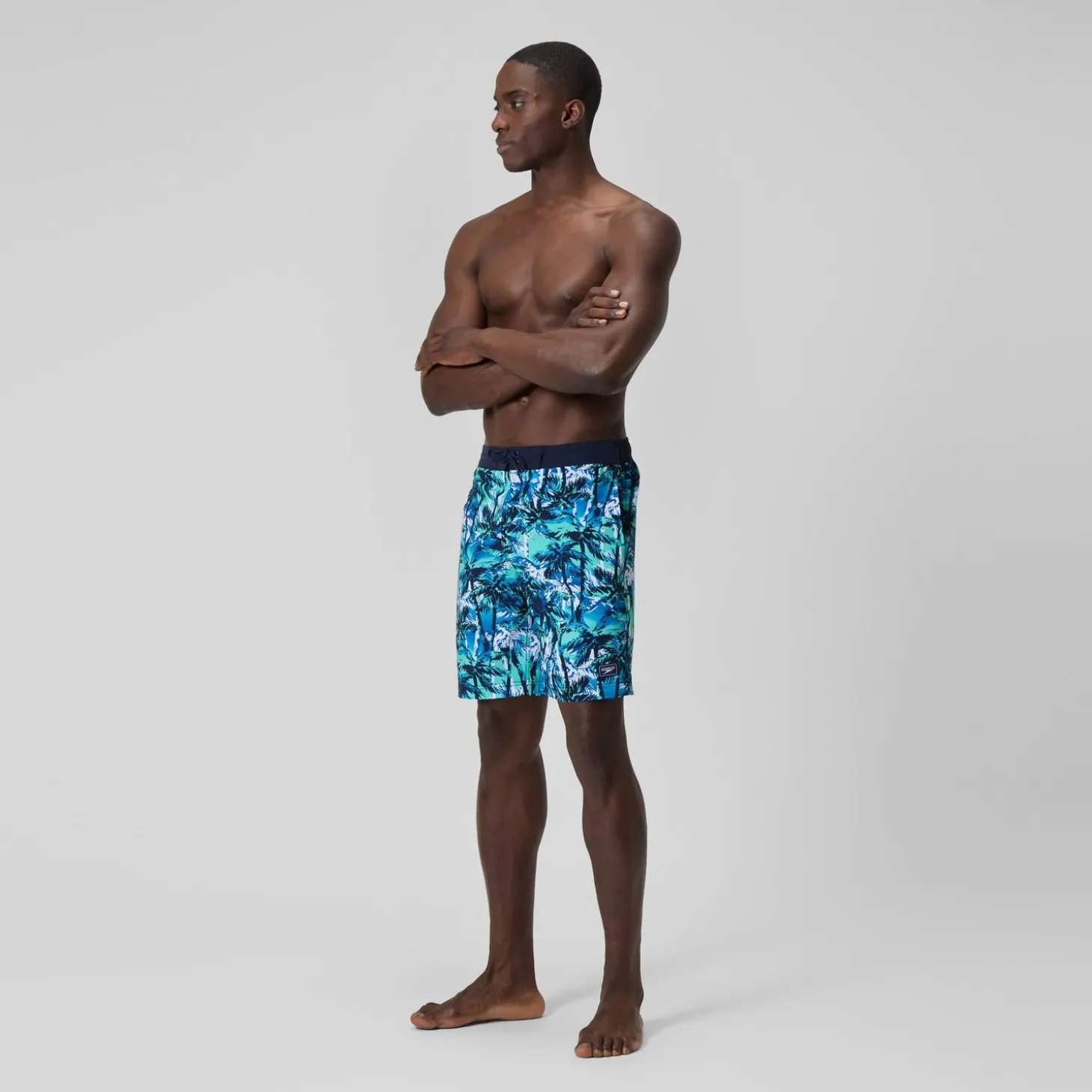 Short de bain Bondi imprimé 50 cm, hommes, bleu