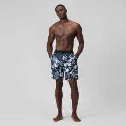 Short de bain Bondi imprimé 50 cm, hommes, gris/blanc