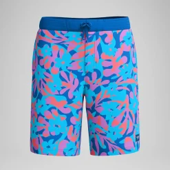 Short de bain Bondi imprimé 50 cm, hommes, bleu/rose