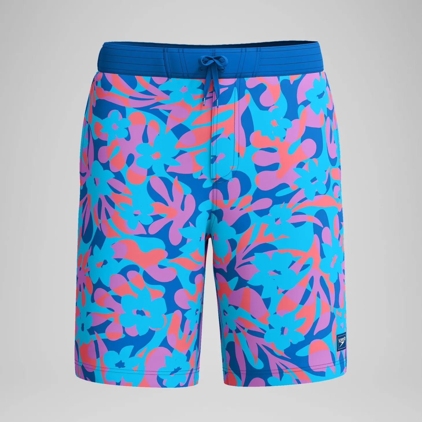 Short de bain Bondi imprimé 50 cm, hommes, bleu/rose