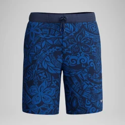 Short de bain Bondi imprimé 50 cm, hommes, bleu marine