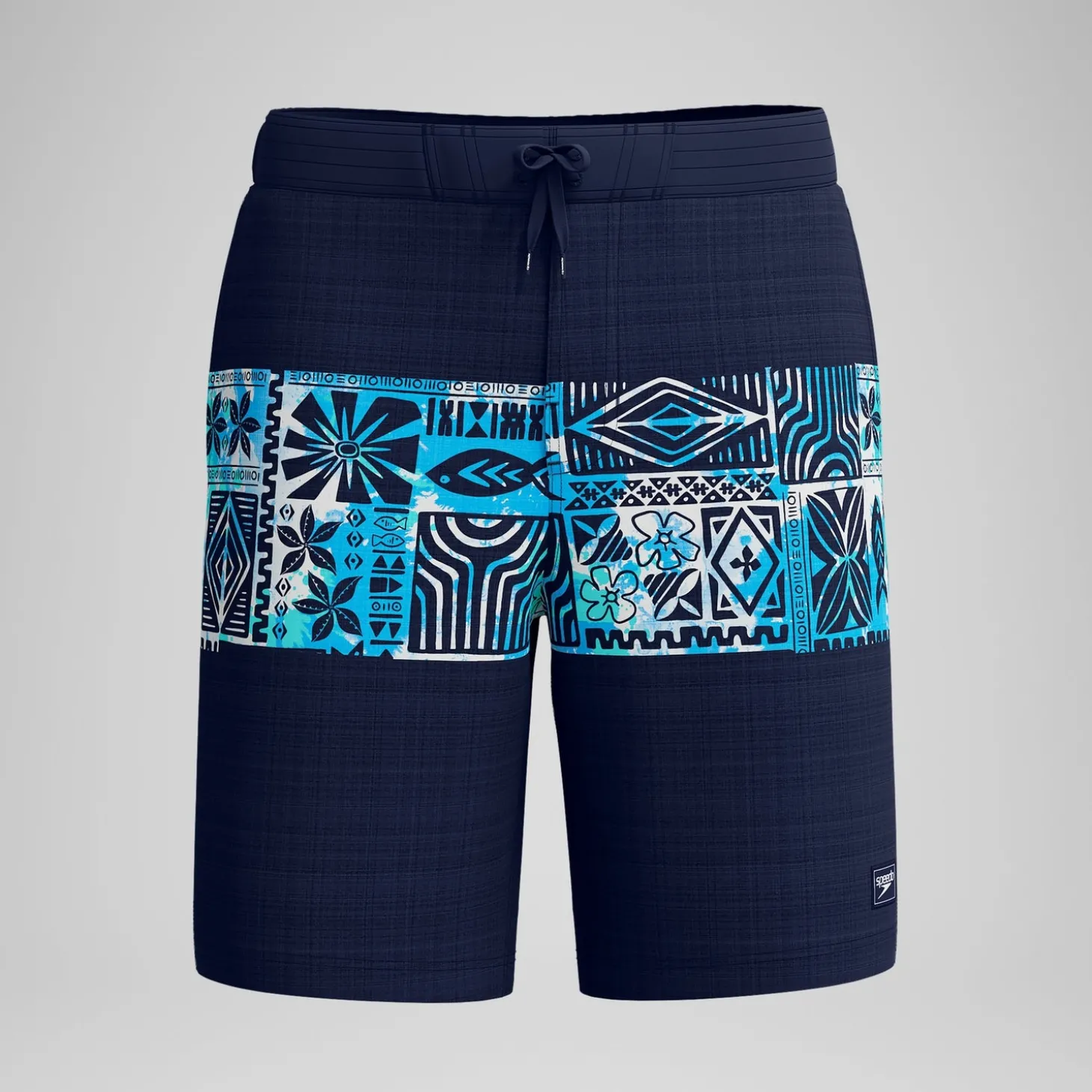 Short de bain Bondi imprimé 50 cm, hommes, bleu marine/bleu