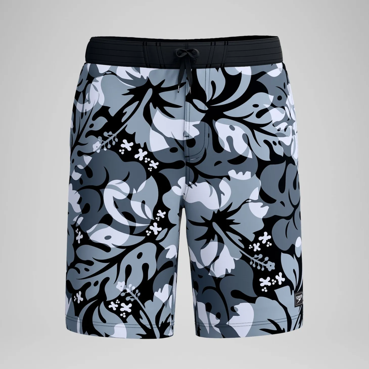 Short de bain Bondi imprimé 50 cm, hommes, gris/blanc