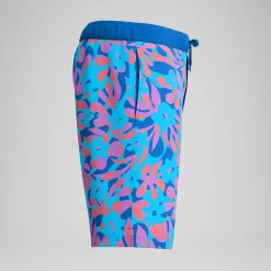 Short de bain Bondi imprimé 50 cm, hommes, bleu/rose