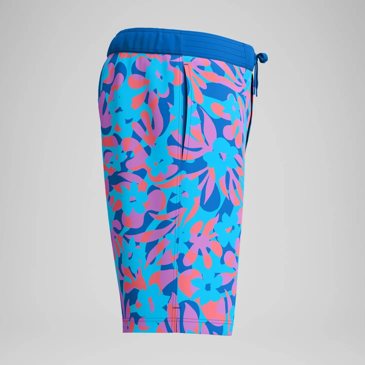 Short de bain Bondi imprimé 50 cm, hommes, bleu/rose
