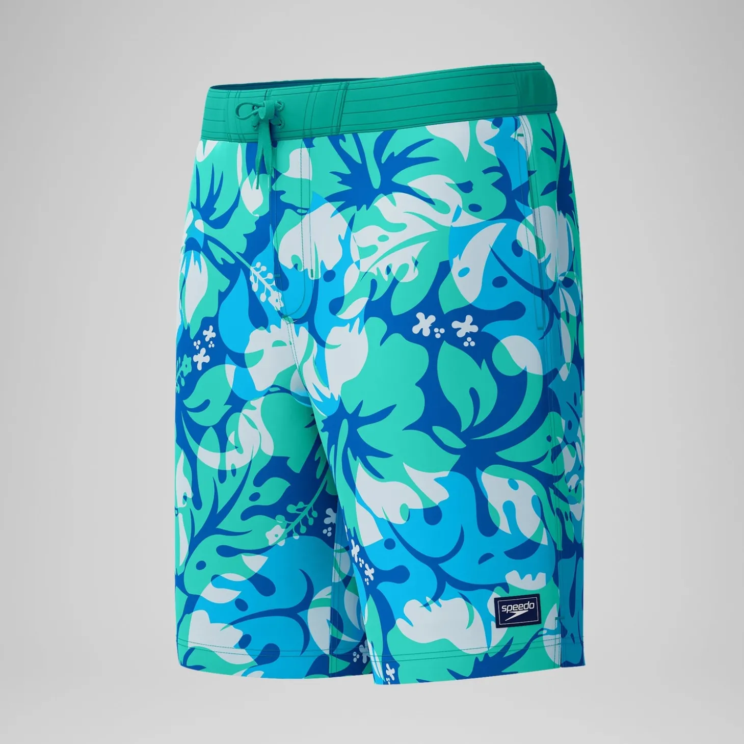 Short de bain Bondi imprimé 50 cm, hommes, turquoise/bleu