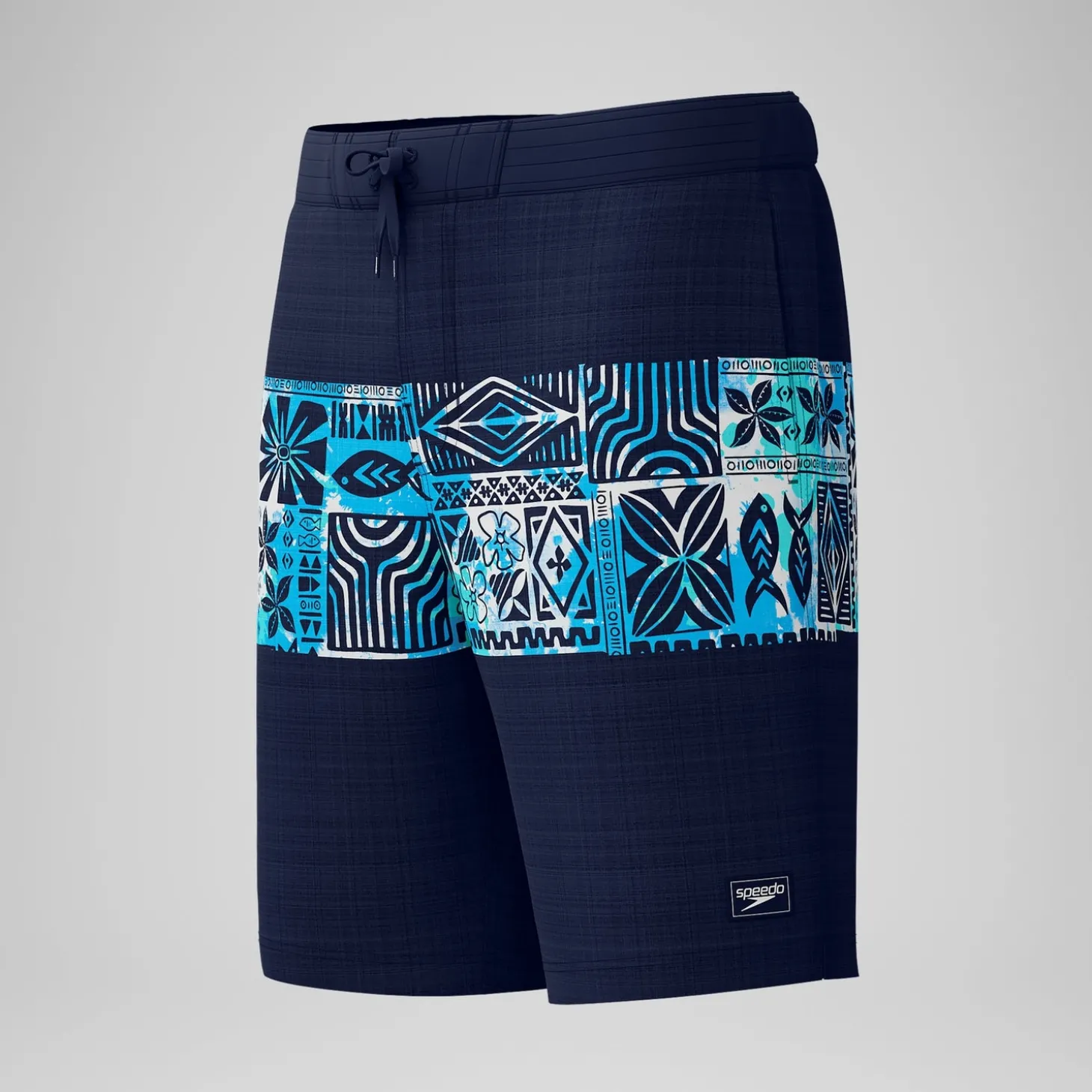 Short de bain Bondi imprimé 50 cm, hommes, bleu marine/bleu