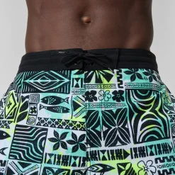 Short de bain Bondi imprimé 50 cm, hommes, noir/blanc