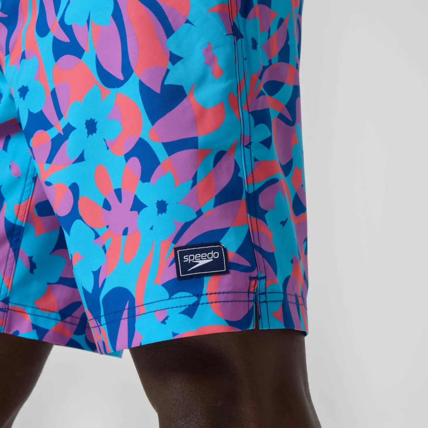 Short de bain Bondi imprimé 50 cm, hommes, bleu/rose