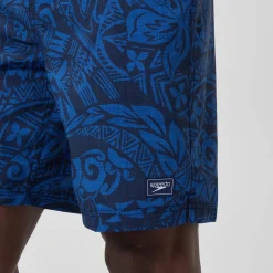 Short de bain Bondi imprimé 50 cm, hommes, bleu marine