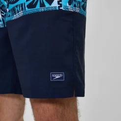 Short de bain Bondi imprimé 50 cm, hommes, bleu marine/bleu