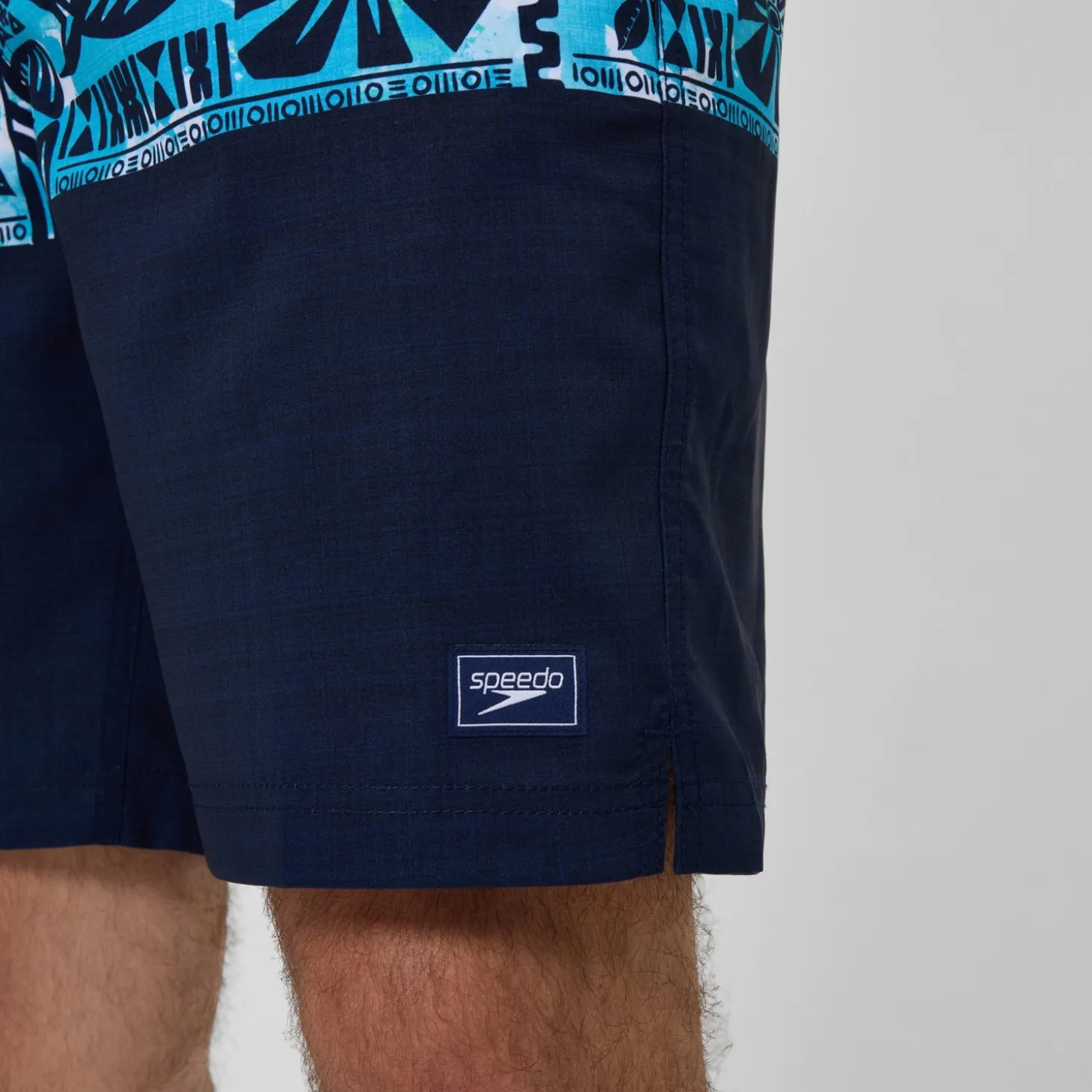 Short de bain Bondi imprimé 50 cm, hommes, bleu marine/bleu