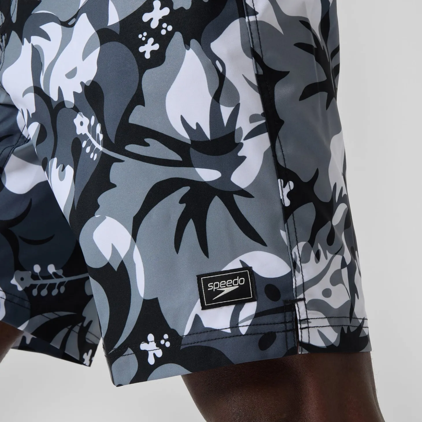 Short de bain Bondi imprimé 50 cm, hommes, gris/blanc