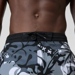 Short de bain Bondi imprimé 50 cm, hommes, gris/blanc