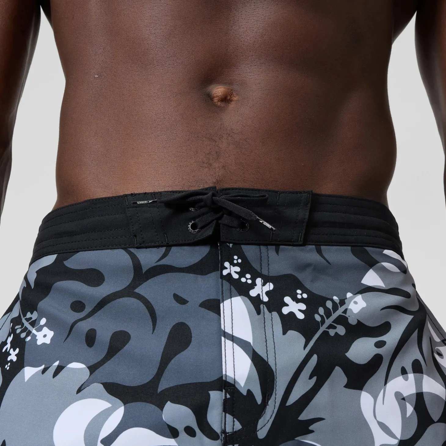 Short de bain Bondi imprimé 50 cm, hommes, gris/blanc
