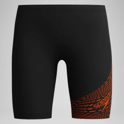Short de bain Garçon 38 cm Medley Logo noir/jaune