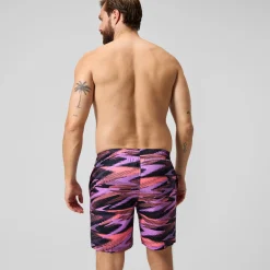 Short de bain homme à empiècement XPRESS LITE 16 pouces noir/rose