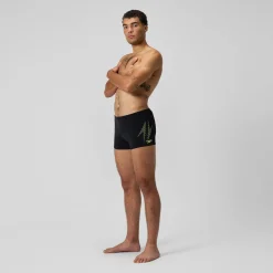 Short de bain homme à imprimé intégral XPRESS LITE 18 pouces noir/jaune