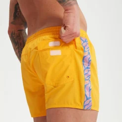 Short de bain homme Retro 13 pouces Jaune