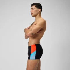 Short de bain Hommes Dive pour Hommes Noir/Rouge sirène/Bleu picton