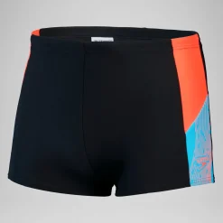 Short de bain Hommes Dive pour Hommes Noir/Rouge sirène/Bleu picton