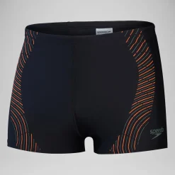 short de bain Hommes imprimé Duo Logo pour Hommes Noir/Vert campagne/Nectarine
