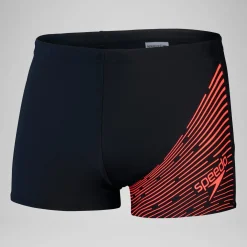 Short de bain Hommes Medley Logo pour Hommes Noir/Rouge sirène