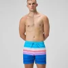 Short de bain Redondo Edge imprimé 40 cm, hommes, bleu/rose