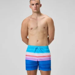 Short de bain Redondo Edge imprimé 40 cm, hommes, bleu/rose
