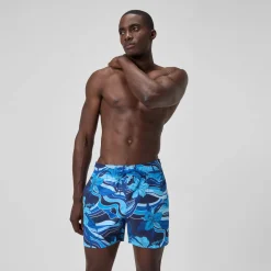 Short de bain Redondo Edge imprimé 40 cm, hommes, bleu marine/bleu
