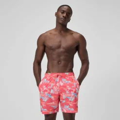 Short de bain Redondo Edge imprimé 45 cm, hommes, orange/bleu