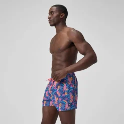 Short de bain Redondo Edge imprimé 35 cm, hommes, bleu/rose